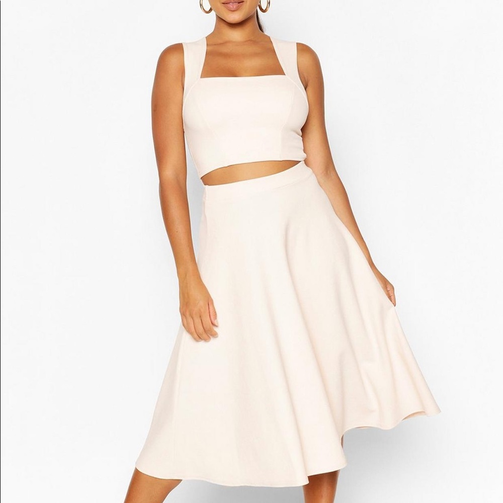 2-piece skirt set color cream